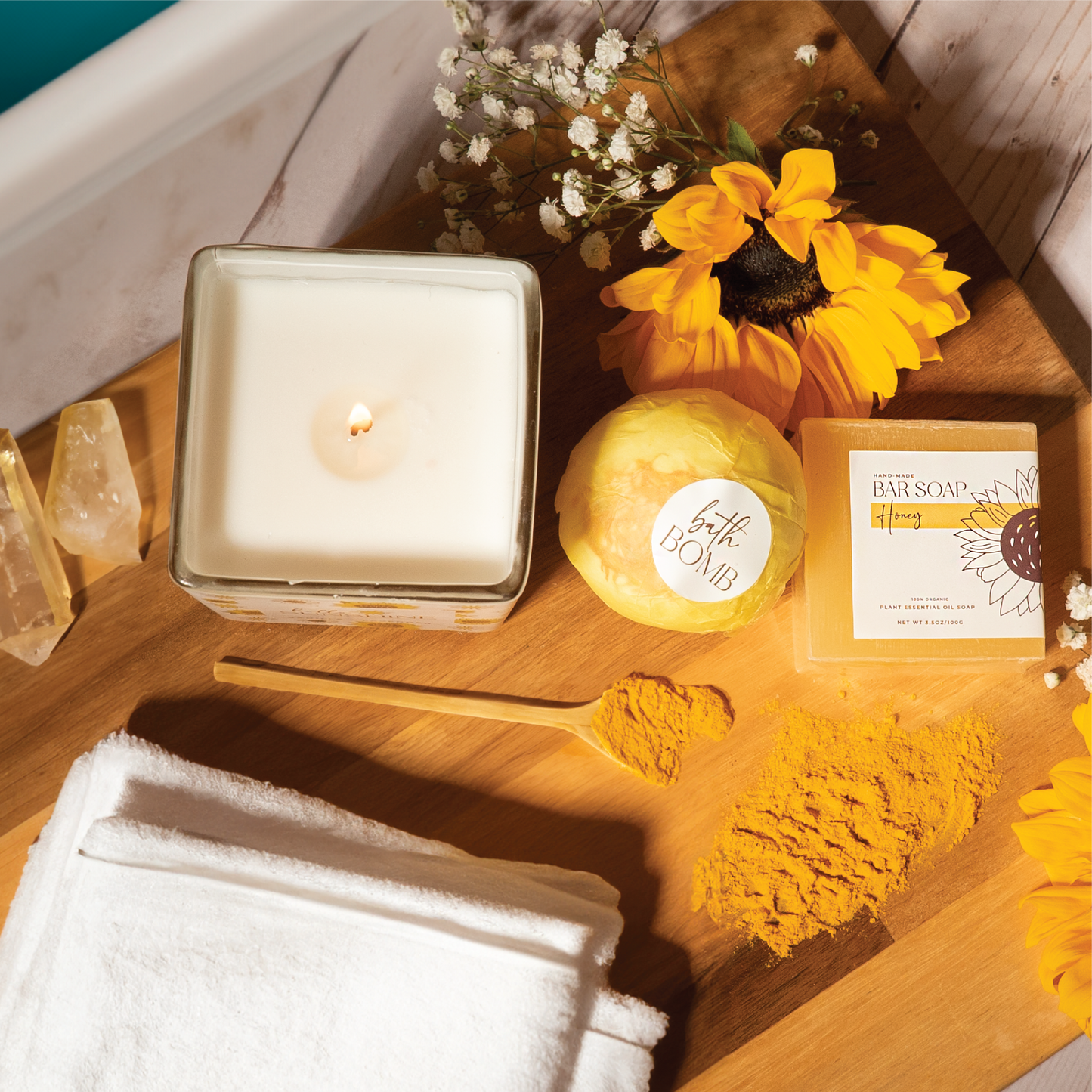Sunflower-Themed Luxury 15-Piece Gift Box