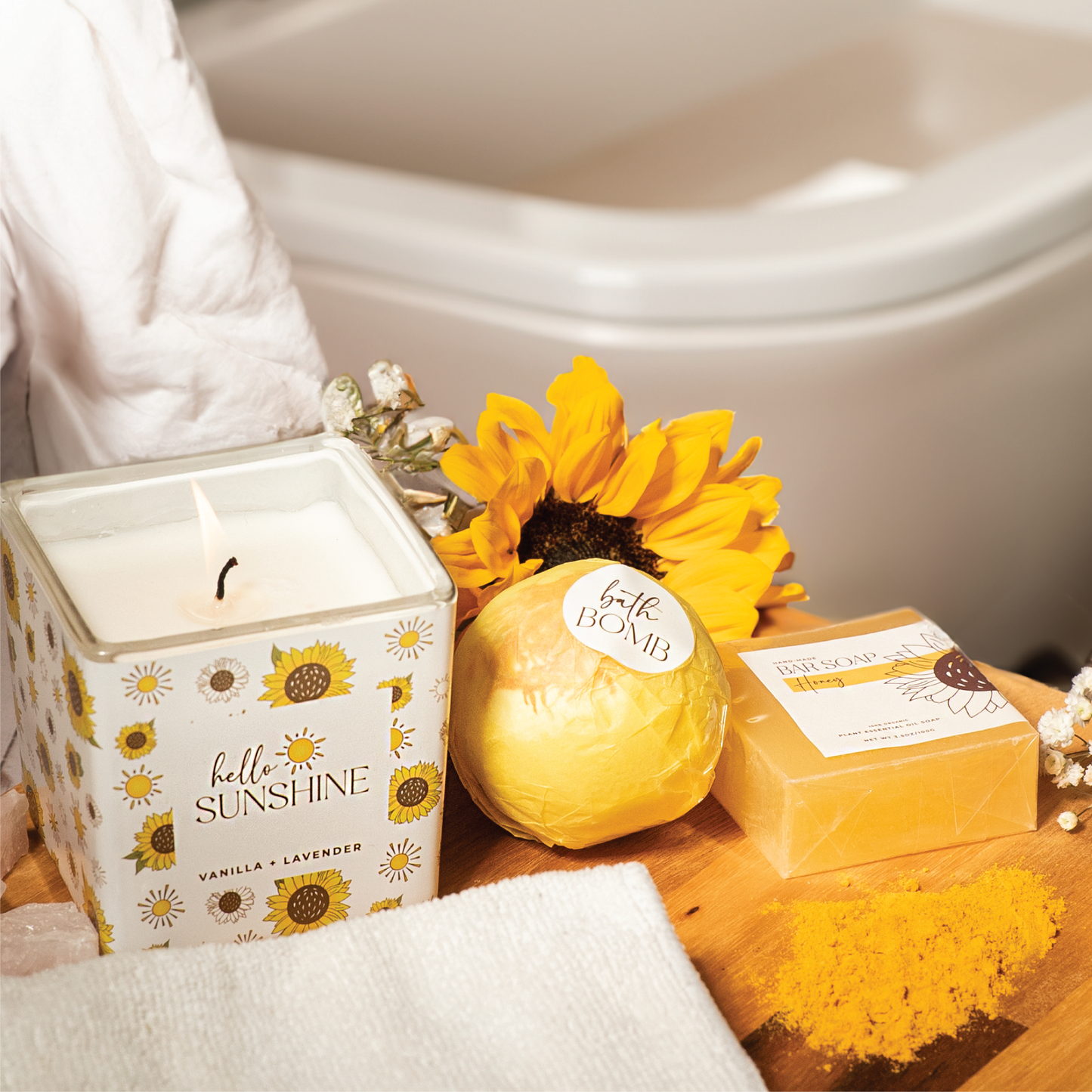 Sunflower-Themed Luxury 15-Piece Gift Box