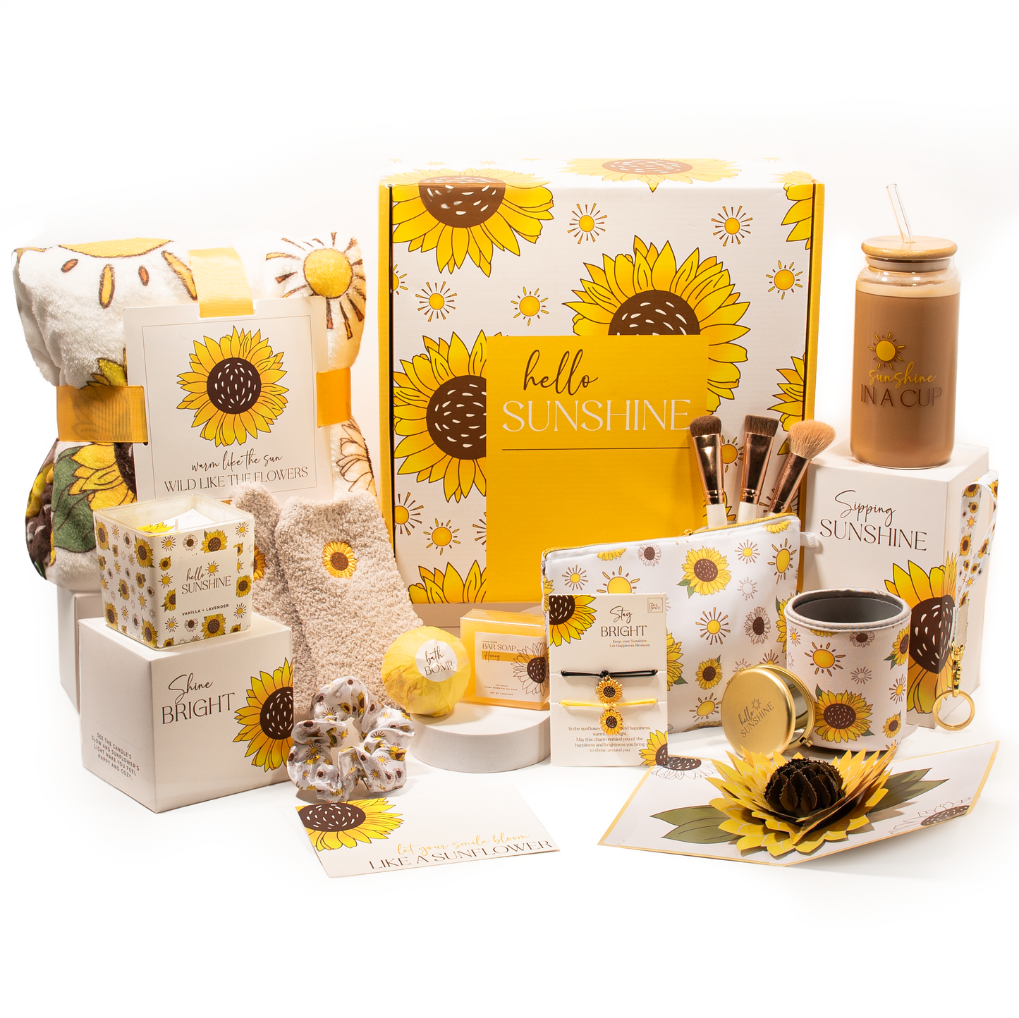 Sunflower-Themed Luxury 15-Piece Gift Box